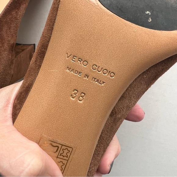 Luca Grossi Diana Heels Closed Toe Shoes Neutral Camel Brown Color Chain 38 - Picture 10 of 11